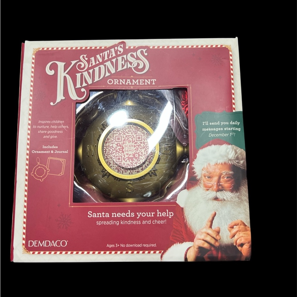 Demdaco Santa's Kindness Ornament in Gold and Red With Journal